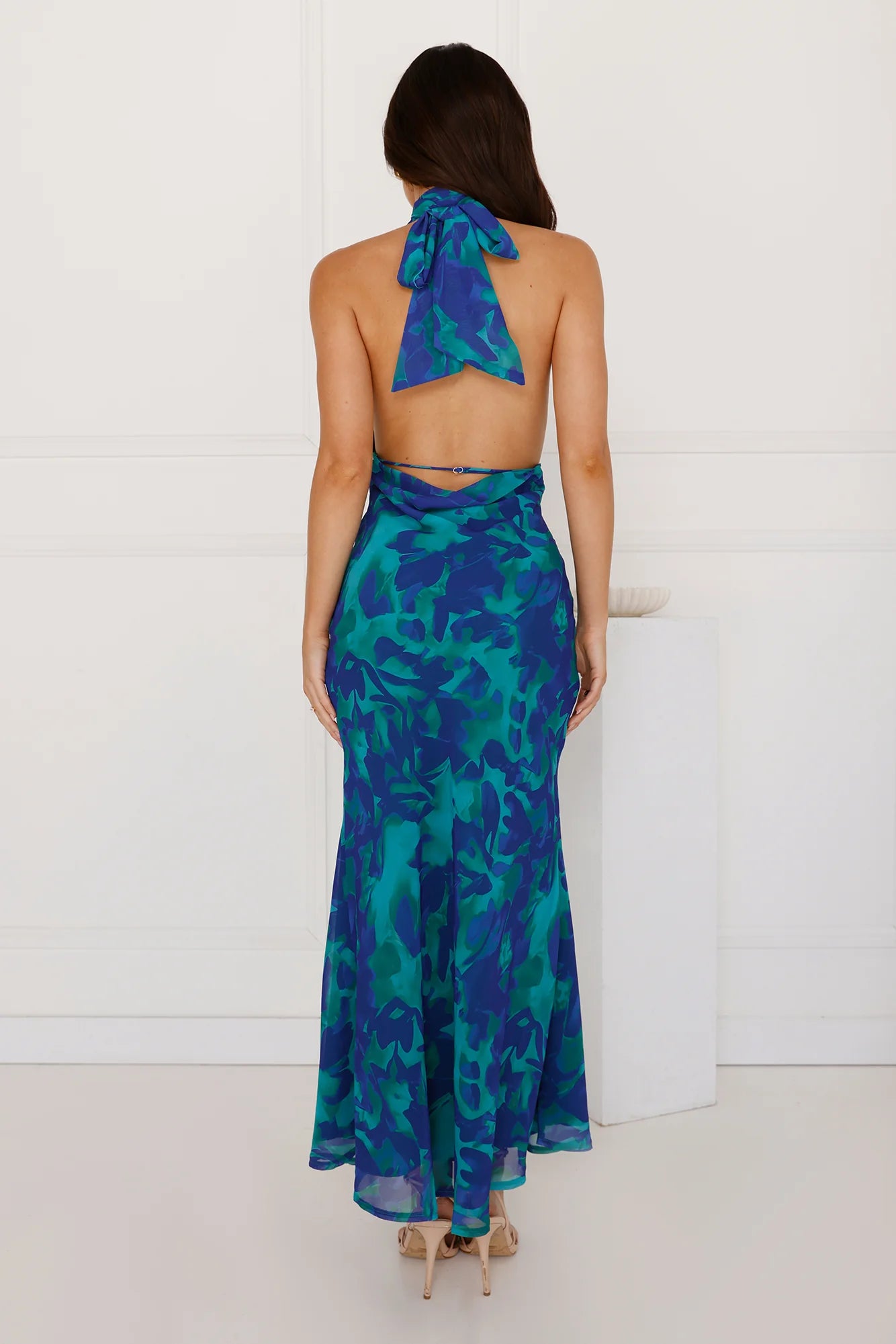 Aquamarine Dreams Halter Maxi Dress Blue