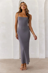 BASE Smoothing Thin Strap Maxi Dress Charcoal